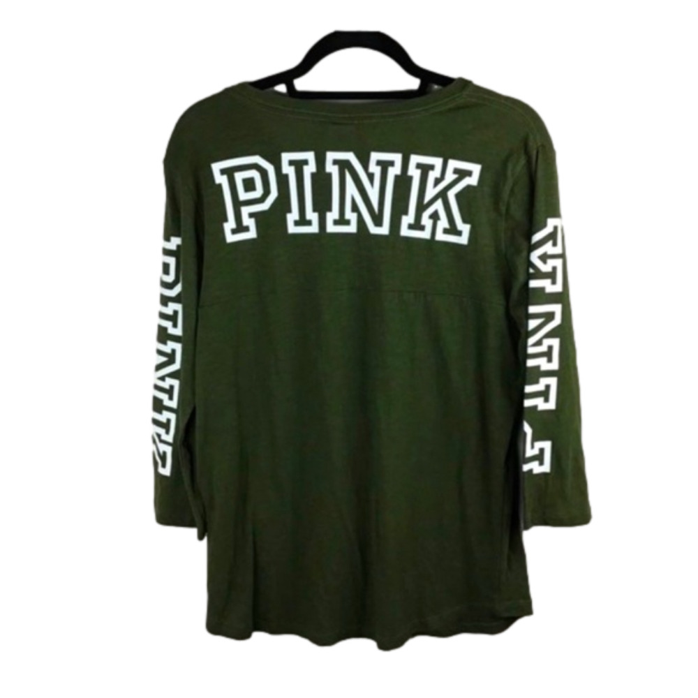 PINK HTF 3/4 long sleeve tee slim fit flowy lg